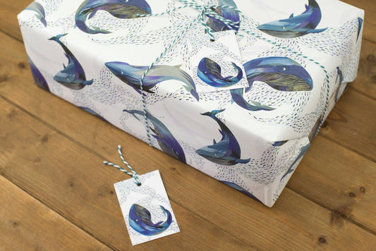 Whales in the Water Luxury, 100% Recycled Wrapping Paper