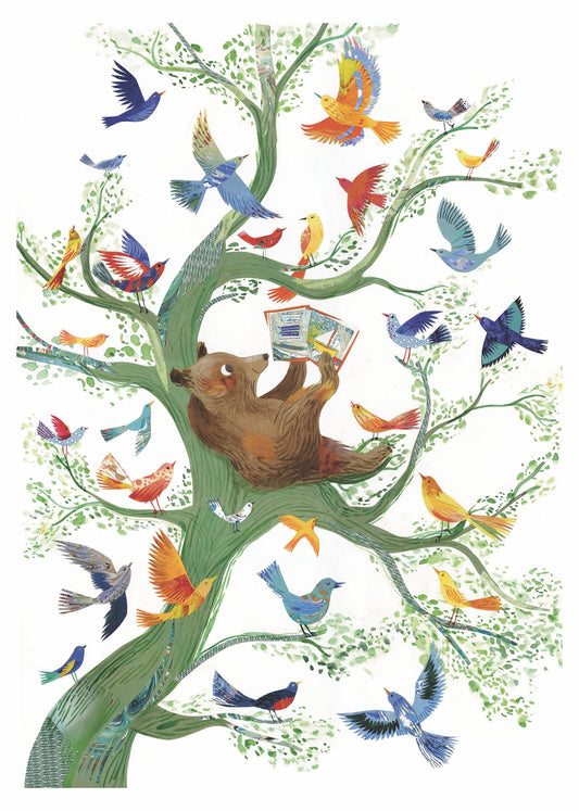 Book Bear Illustration Print