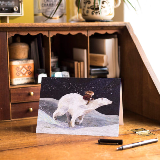 Polar Night Ride Greetings Card