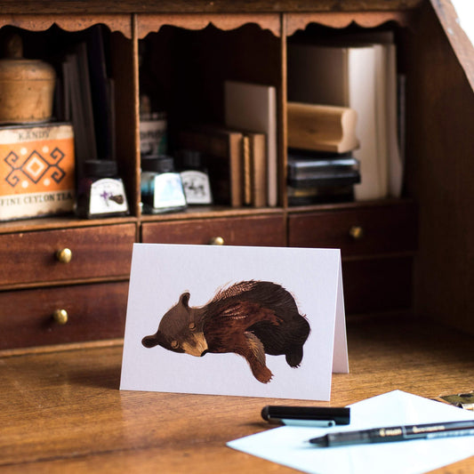 Sleepy Bear Cub Greetings Card