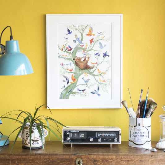 Book Bear Illustration Print