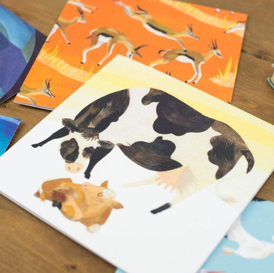 Mama Cow and Calf Greetings Card