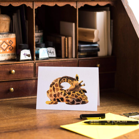 Sleepy Giraffe Greetings Card