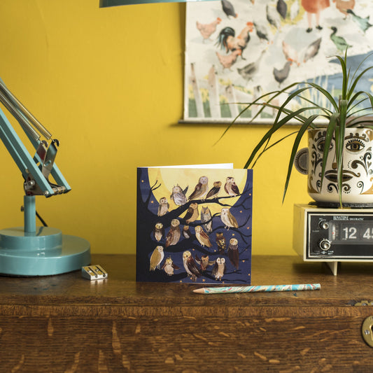 Night Owls Greetings Card