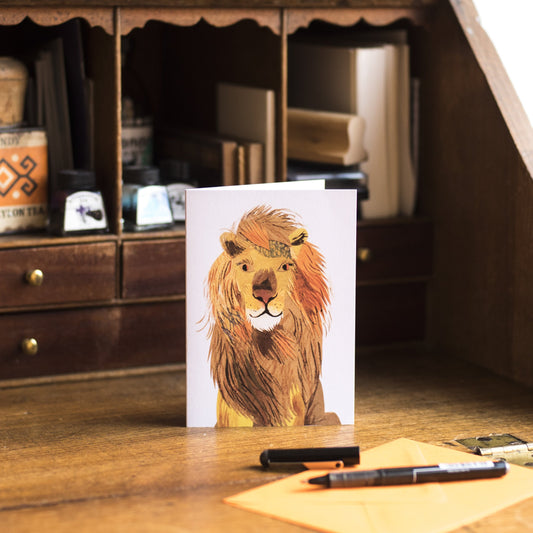 Courageous Lion Greetings Card