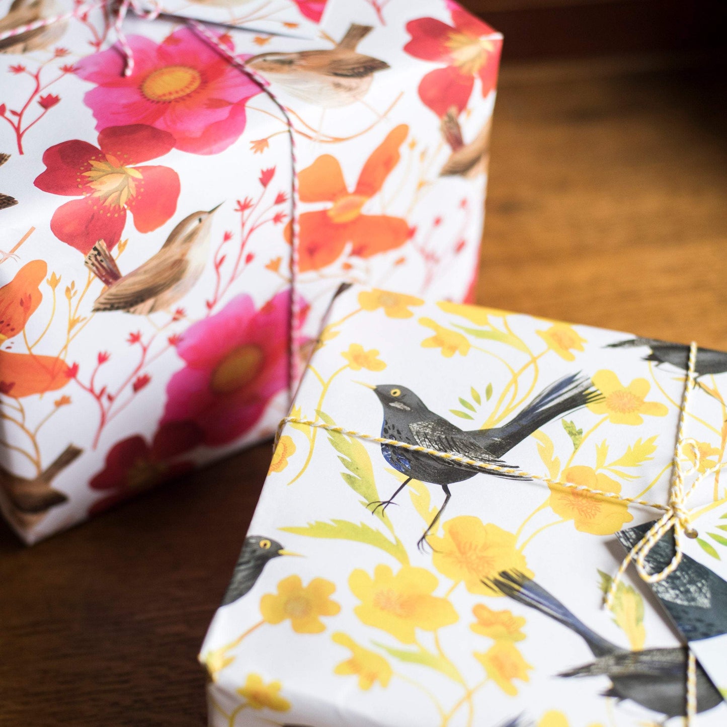 Blackbirds and Buttercups Luxury, 100% Recycled Wrapping Paper