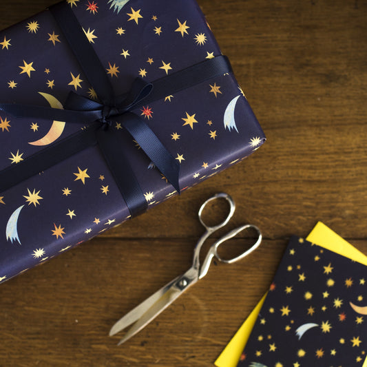 Starry Night Luxury, 100% Recycled Wrapping Paper