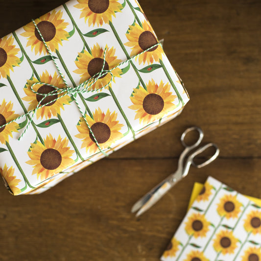 Sunflower Field Luxury, 100% Recycled Wrapping Paper