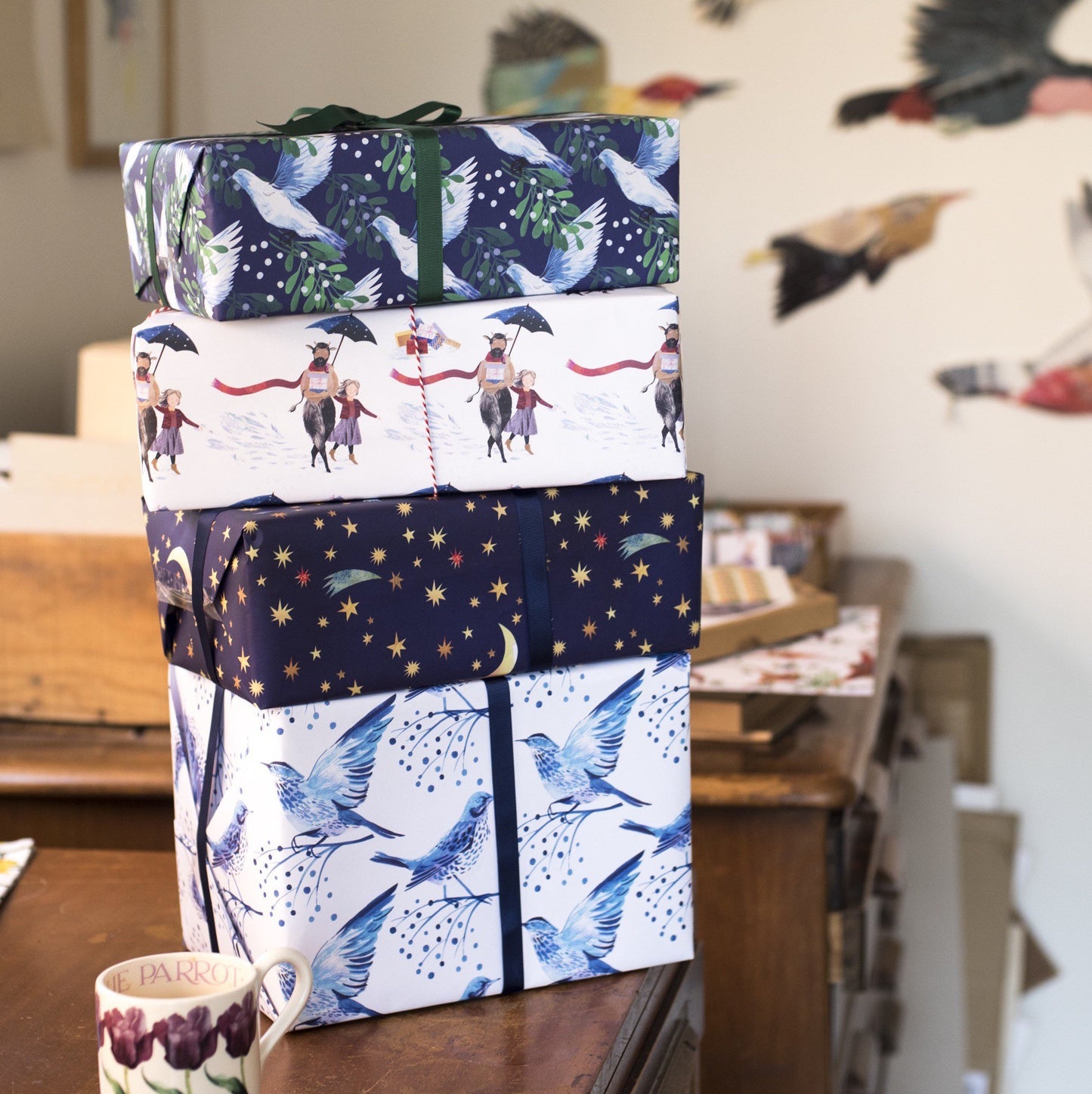 Starry Night Luxury, 100% Recycled Wrapping Paper