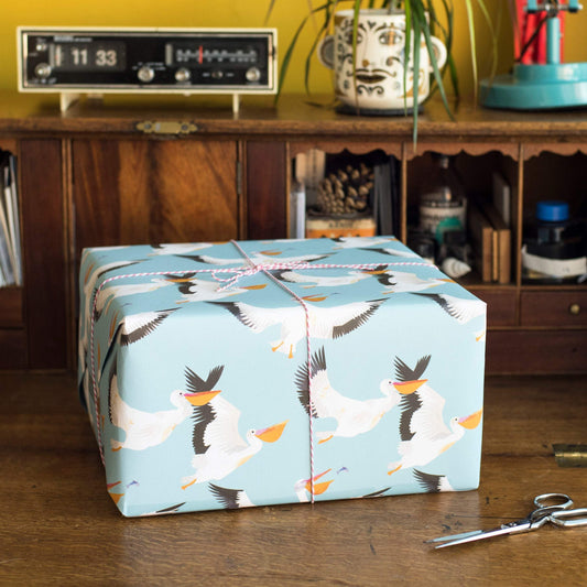 Pelican Party Luxury, 100% Recycled Wrapping Paper