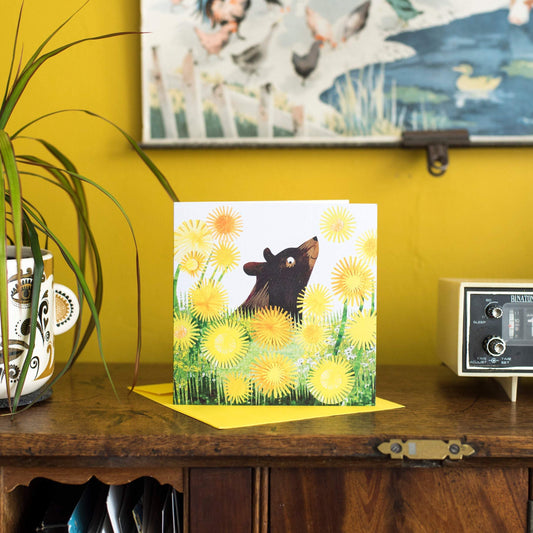 Flower Bear Greetings Card