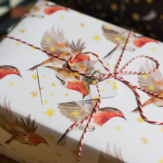Starry Robins Luxury, 100% Recycled Wrapping Paper
