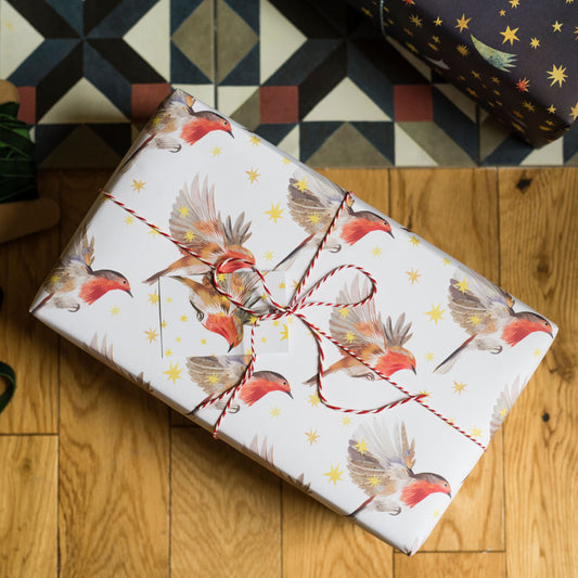 Starry Robins Luxury, 100% Recycled Wrapping Paper
